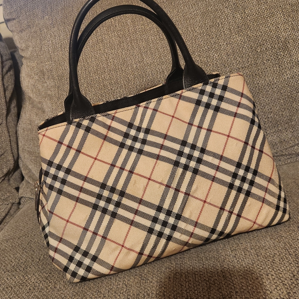 Burberry Blue Label Tan and Black Nova Check Shoulder Bag